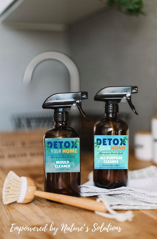 By using the mould cleaner and all purpose cleaner to detox your home.